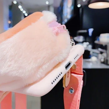 Drăguț de Porc nasul Porcului fundul 3D Portofel curea Crossbody Telefon Caz Pentru iPhone 12Pro Max Cazul XS Max XR 6 6s 7 8Plus X Curea Moale Capacul