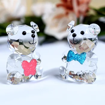 Drăguț Fluture Decorativ Ursul De Cristal Figurine Miniaturi De Animale Din Sticlă Meserii Pentru Decor Acasă Și Cadou