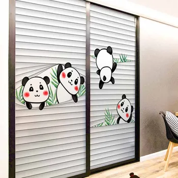Drăguț Panda Mat Geam Autocolant Pana De Curent De Uz Casnic Baie Bucatarie Baie Camera Copiilor Autocolant