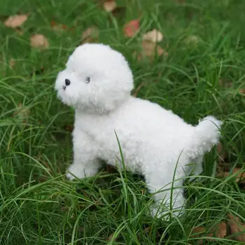 Drăguț Realist Teddy Câine de Simulare Jucarii pentru Copii Jucării de Pluș Alb Cadouri pentru Copii