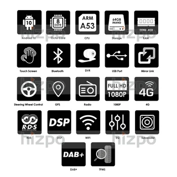 DSP 4G+64G Android 10 Radio Auto pentru Toyota Corolla 2007-2011 Wifi Auto Stereo Masinii Nu Dvd-ul de Navigație Gps Stereo Multimedia Player