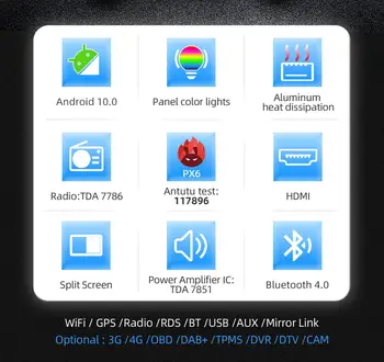 DSP PX6 radio 2 din android 10 stereo auto gps dvd player pentru Mercedes-Benz Sprinter/Vito/Viano/W906/W169/W245/W639