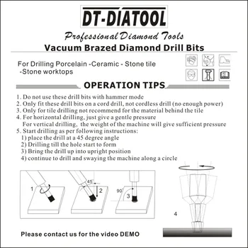 DT-DIATOOL 3pcs cu Diametrul de 6mm 8mm 10mm Uscat quick-fit Coadă de Găurire cu Diamant Bază biți Burghiu freză De Foraj Marmura Granit