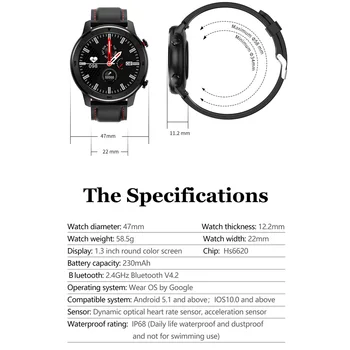 DT78 1.3 inch Full Rotund/cu Ecran Tactil Inteligent de Trupa Ceas Pedometru Smartwatch Bărbați Femei Monitor de Ritm Cardiac Brățară Inteligent VS L13