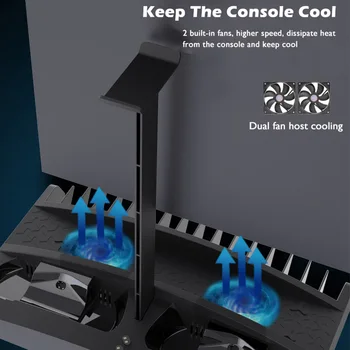 Dual Controller de Încărcare Stație de Andocare Pentru PS4/PS4 Slim/PS4 Pro Căști Suportul Ventilatorului de Răcire Suport Vertical Pentru Playstation 4