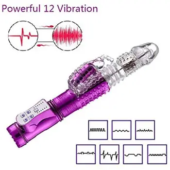 Dual Motor Impingandu Rotativ Rotativ Rabbit Vibrator rezistent la apa Anal Vibrator punctul G Stimulator Clitoris Jucarii Sexuale pentru Femei
