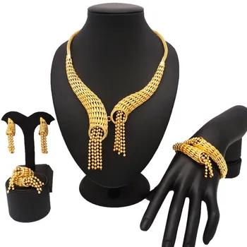 Dubai aur seturi de bijuterii de moda pentru femei colier fin seturi de bijuterii femei colier de aur seturi de bijuterii Africane mama seturi de bijuterii