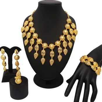 Dubai aur seturi de bijuterii de moda pentru femei colier fin seturi de bijuterii femei colier de aur seturi de bijuterii Africane mama seturi de bijuterii
