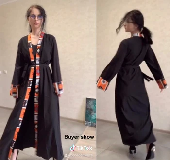 Dubai Caftan Musulmane Islamice Îmbrăcăminte Rochii Femei Rochie Dantela-up Caftan Lung Halat Hijab Rochie de Leagăn Mare Caftan Halat Kimono Jubah