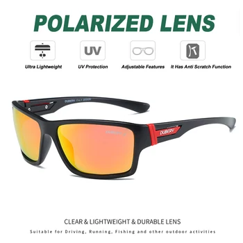 DUBERY Sport Barbati Polarizat ochelari de Soare de Designer de Brand UV de Protecție de Conducere Roșie Oglindă Nuante de sex Masculin Ochelari de Soare pentru Barbati Oculos