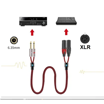Dublu 1/4 inch TS Mono 6.35 mm tata la 2x XLR de sex Masculin Cablu Audio Amplificator Mixer de Sunet Consola Sistem Home Theater 1m 2m 3m 5m 8m