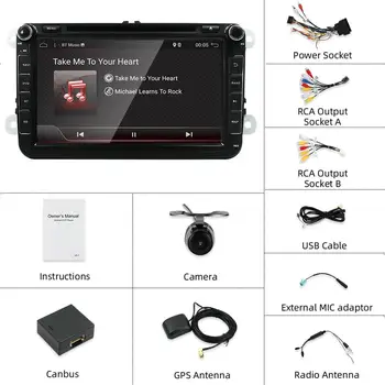 Dublu 2Din Android 10 DVD Auto Multimedia Player pentru volkswagen oferă o vers Golf MK5 MK6 Passat B5 B6, Tiguan Polo skoda octavia rapidă fabia