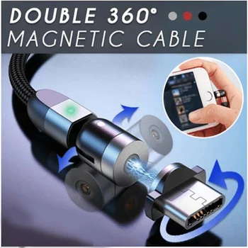 Dublu 360 Magnetic Kit de cabluri cu Triunghiulară Indicator 5A Încărcare Rapidă Cablu de Date NC99