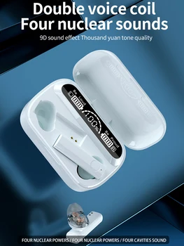 Dublu Difuzor TWS Wireless Bluetooth Casti 5.1 9D Bass Stereo Căști Handsfree set de Căști Cu Microfon 2000mah Charing Caz