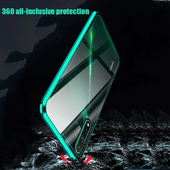 Dublu Partea de 360 de Grade Magnetice de Adsorbție Pahar Caz Pentru Huawei Honor 20 10 P30 P40 P20 Lite Pro 8X 9X V20 V30 Nova6 Acoperi Caz