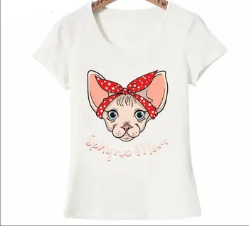 Dugujunyi De Vară 2020 Femei Maneci Scurte Pisica Sphynx Mama Design Amuzant - Sfinxul Mama Balansoar Pisica Viata T-Shirt, Bluze Casual C