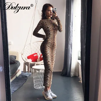 Dulzura 2019 toamna iarna femei rochie midi petrecere bodycon festivalul de tigru, leopard animal print sexy plus dimensiune haine de birou
