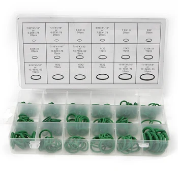 Durabil 270Pcs Set 18 Dimensiuni de Cauciuc Verde, O Inel O-Ring Șaibă de Sigilii Sortiment Kit Cu Cutie de Plastic Pentru Aer Condiționat ORing