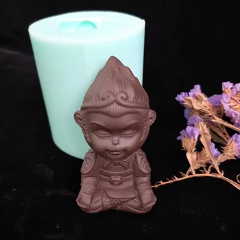DW0142 PRZY maimuță Buddha mucegai silicon săpun mucegai DIY lumânări face lut polimeric, fara BPA