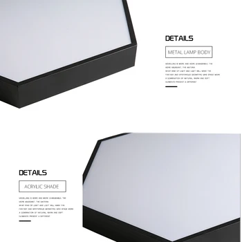 DX Moderne Led Lumini Plafon corp de Iluminat Pentru Living Minimalist Control de la Distanță Lampă Ultra-Subțire de Prindere Hexagon Estompat Luciu