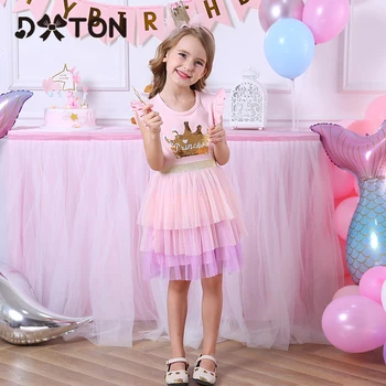 DXTON Vara Rochii de Printesa 2020 Rochie Tutu Pentru Fete Nunta Copii Rochie de Petrecere, Costume de Unicorn Haine Copii 3-8Y