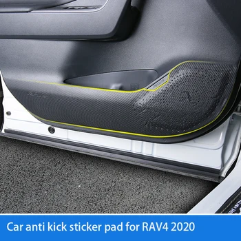 E AUTO Auto Usa Anti Kick Pad Fibra de Carbon Capac de Protecție pentru Auto Usa Anti-murdar Pad Autocolant Pentru Toyota RAV4 anul 2020