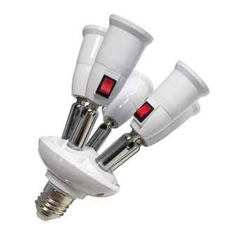 E27 să E27 Splitter 3 în 1/4 in 1/5 din 1 titularul Lampă Cu oprire la 360 de Grade Rotativ Reglabil lumină Convertor Priza