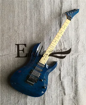 Eagle. Fluture chitara electrica, bass Custom Shop Albastru 24-element de dublu-balansoar Flame Maple furnir chitara electrica în stoc