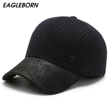 EAGLEBORN Noi de Iarnă Șapcă de Baseball Tata Pălării pentru Bărbați Pălării de Baseball Tata Pălărie Înaltă Calitate Pălărie de Iarnă pentru Bărbați Negru Cald Snapback Cap
