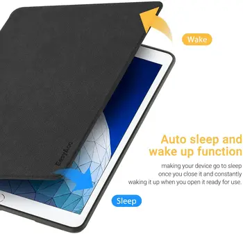 EasyAcc Caz pentru iPad Aer 3 2019 iPad Pro 10.5 - Ultra Subțire TPU Moale Capacul din Spate de Caz de Protecție cu Auto Dormi Trezește-Negru