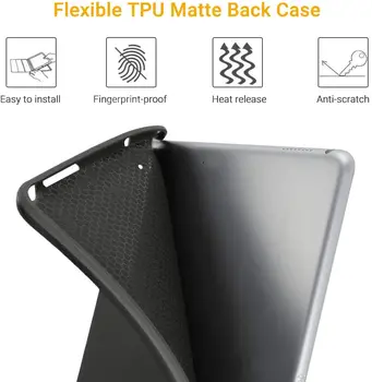 EasyAcc Caz pentru iPad Aer 3 2019 iPad Pro 10.5 - Ultra Subțire TPU Moale Capacul din Spate de Caz de Protecție cu Auto Dormi Trezește-Negru