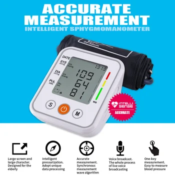Echipamente medicale Tensiometru Metru Automată Brațul Superior Tensiunii Arteriale Monitor de Ritm Cardiac Metru Tensiometro Tensiometru BP
