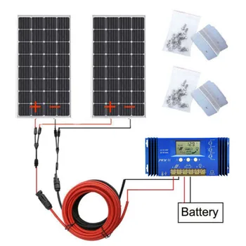 ECO-DEMN 200W/240W/300W &pro kit Panou Solar Kit de 100W, 120W, 150W Modul Solar & 20A 60A Controller