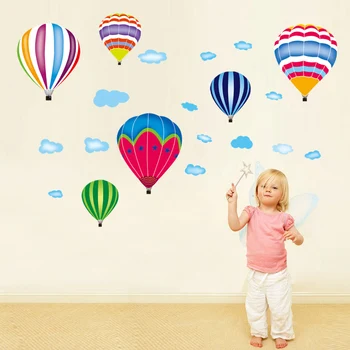 Eco-friendly balon cu aer cald autocolante de perete pentru camera copii pepinieră decor dormitor auto-adeziv vinil autocolante de arta acasă picturi murale dc38