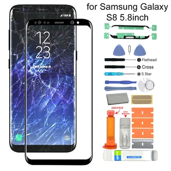 Ecran de Sticlă din față Kit de Reparare cu Instrument pentru Samsung Galaxy S8 SM-G950F G950 Inlocuire Geam Touch Screen Kit de Reparare cu Lipici