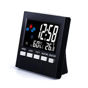 Ecran LCD Termometru Ceasuri Calendar Control Vocal Ceas Umiditatea Interioară Monitor Afișaj Digital Electronic de Alarmă, pentru Temperatură