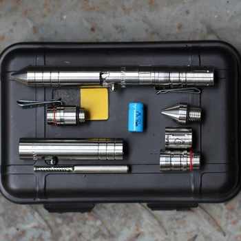 EDC Aliaj de Titan de autoapărare Supraviețuire Siguranță Tactical Pen Creion Cu Scris Multi-funcțional cu lanterna EDC