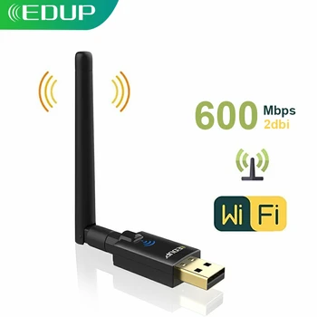 EDUP 600Mbps Adaptor USB WiFi 2.4 G/5Ghz 802.11 AC Dual band WiFi Antena 2dbi Adaptor Ethernet USB Wi-Fi gratuit Receptor pentru Laptop PC