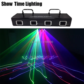 Efect bun Fascicul de Linii de Scanare Disco Lazer 4 Lentile Bar DJ Laser Rosu Verde Albastru Roz Laser Bună Utilizare Pentru Petrecere Acasă KTV CLub de Noapte, Bar