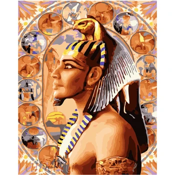 Egipt Faraon Figura DIY Pictură Digitală De Numere de Arta de Perete Moderne Panza Pictura Cadou Unic Decor Acasă 40x50cm