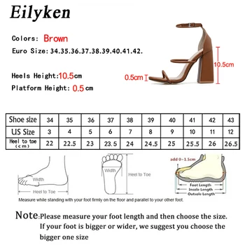 Eiilyken Moda Gros Sandale Cu Toc Pentru Femei 2021 Pantofi De Vara Sexy Deschis Deget De La Picior Glezna Cu Cataramă De Curea Doamnelor Pompe Dimensiune 35-42