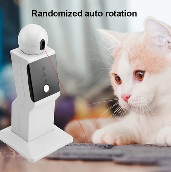 Electric Cat cu Laser de Jucărie Robot de Teasing Pisici Jucarii Automate pentru Pisoi Joaca Jocul animale de Companie Liniștită Modul Aleator Punct de Val Amuzant Crazy Toys