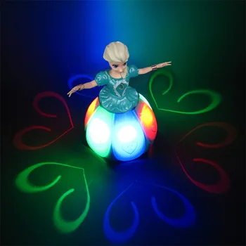 Electric Dancing Princess Papusa de Lumină LED Rotativ Robot de Jucărie Muzică Cântând Copii Cadouri