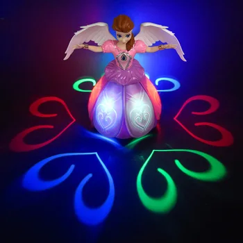 Electric Dancing Princess Papusa de Lumină LED Rotativ Robot de Jucărie Muzică Cântând Copii Cadouri