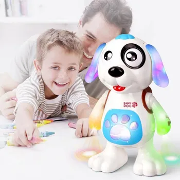 Electric De Muzică De Dans De Control De La Distanță Câinele Robot Inteligent De Educație Timpurie Puzzle Băiat Esture Inducție Jucărie Cadou De Ziua De Nastere