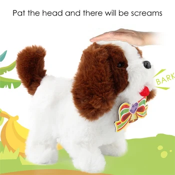 Electric Interactive Jucărie De Pluș Moale De Mers Pe Jos Realiste Teddy Câine Norocos Latra Amuzant Simulare Mișcare A Potoli Setea Copii Fete Băiat