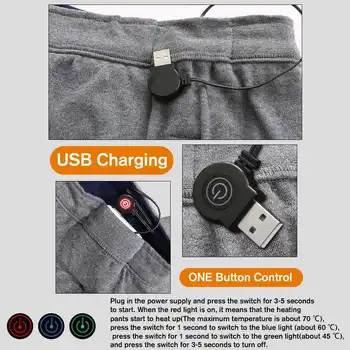 Electrice Incalzite Cald Pantaloni Barbati USB Încălzire Strat de Bază Elastic Pantaloni Reversibile Inteligent Încălzit Pantaloni pentru Camping, Drumetii
