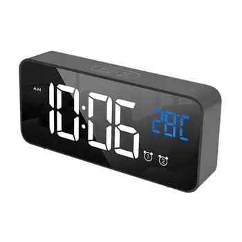 Electronice Digitale Oglindă cu LED-uri de Afișare Ceas Deșteptător Multifuncțional Temperatura Calendar USB/AAA Alimentat Snooze Ceas de Birou