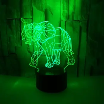 Elefant Colorat 3d Mică Lampă de Noapte pline de culoare 3d Touch de la Distanță Corpuri de iluminat cadou de Craciun pentru camera copilului lumini