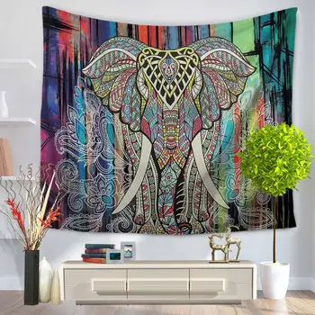Elefant Pictat Tapiserie De Pe Perete Prosop De Plajă Stând Pătură Bohemia Acasă Decorare Dormitor Arunca